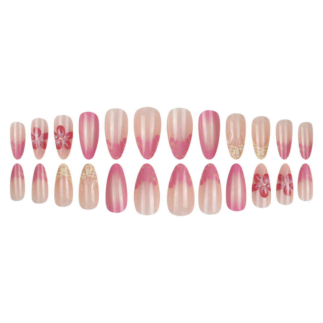 Floral-Themed Stiletto Press-On Nails Kalsten