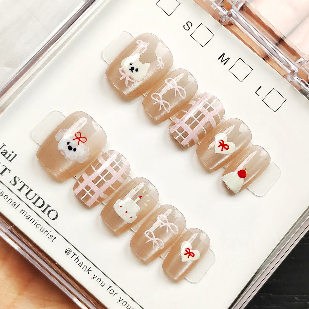 Glamorous Artificial Nails with Shimmering Design Kalsten