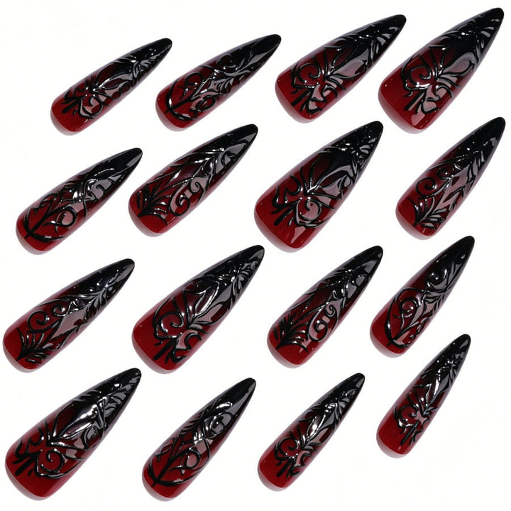 Gothic Stiletto Press-On Nail Art Kalsten