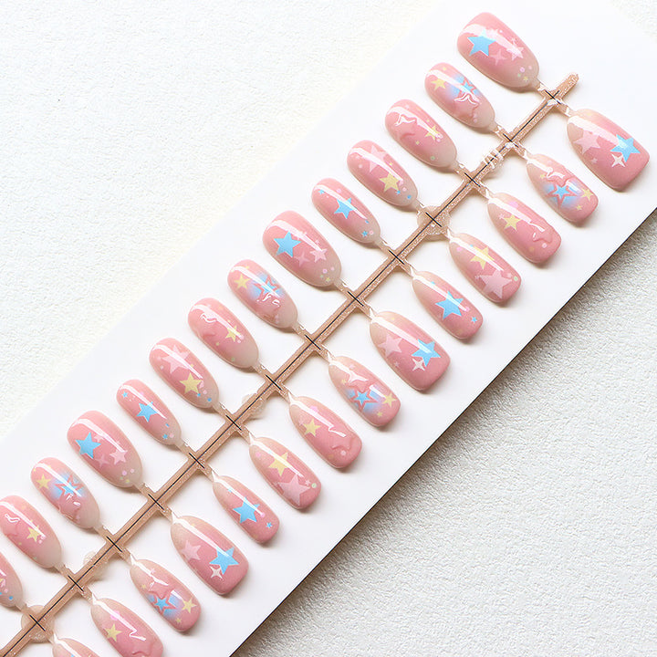 Whimsical Star-Themed Press-On Nail Set Kalsten