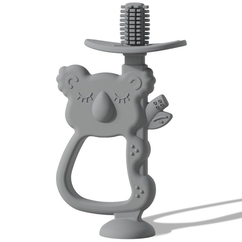 Silicone Koala Teether Pacifier with Ergonomic Handle and Safety Screw Attachment