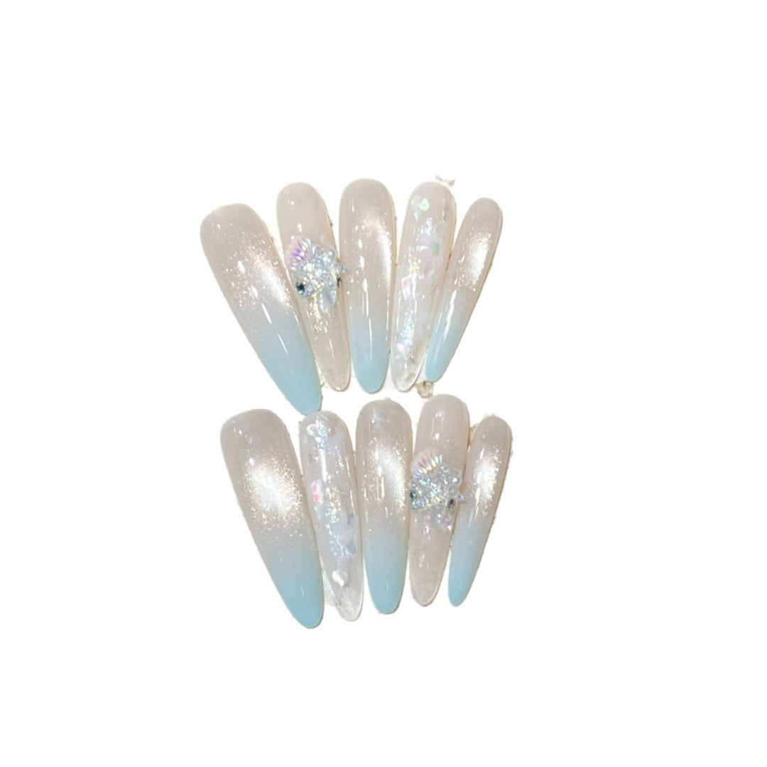 Elegant Stiletto Press-On Nail Set with Glitter Finish Kalsten