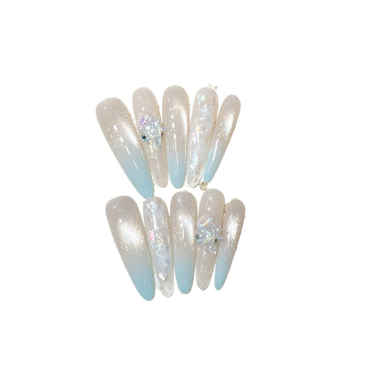 Elegant Stiletto Press-On Nail Set with Glitter Finish Kalsten
