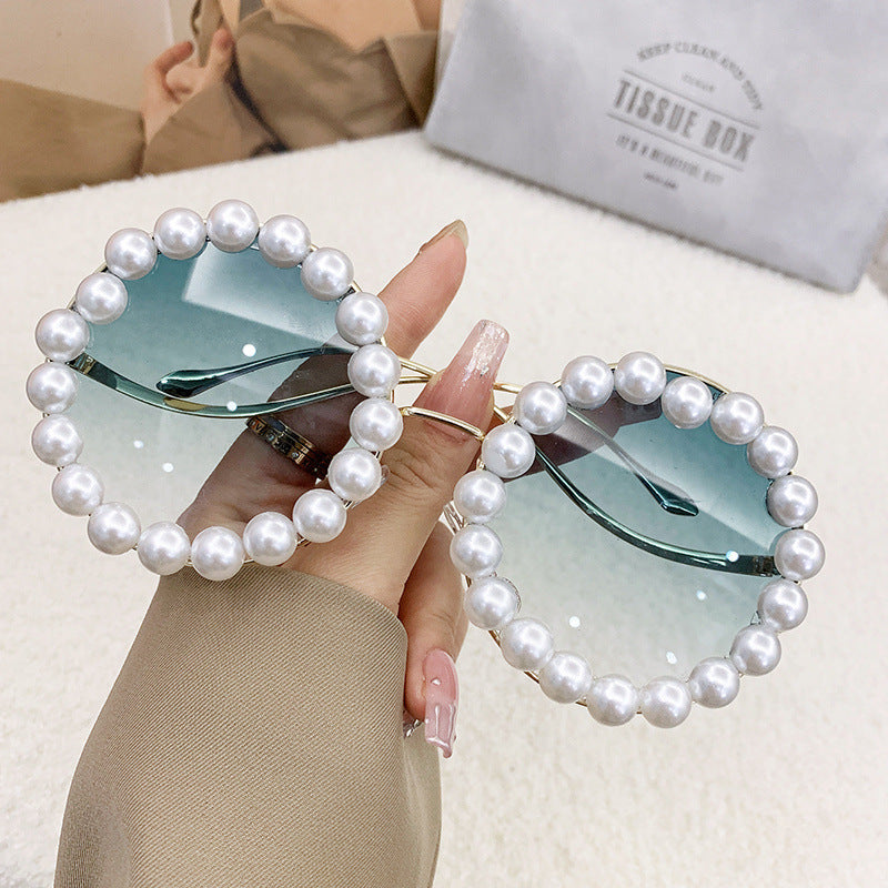 Women elegant oversized sunglasses with stylish transparent frame Kalsten