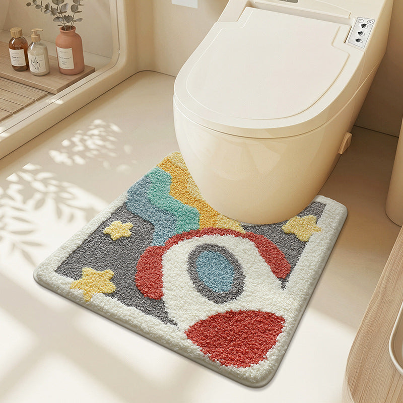 Playful Astronaut-Themed Bath Mat