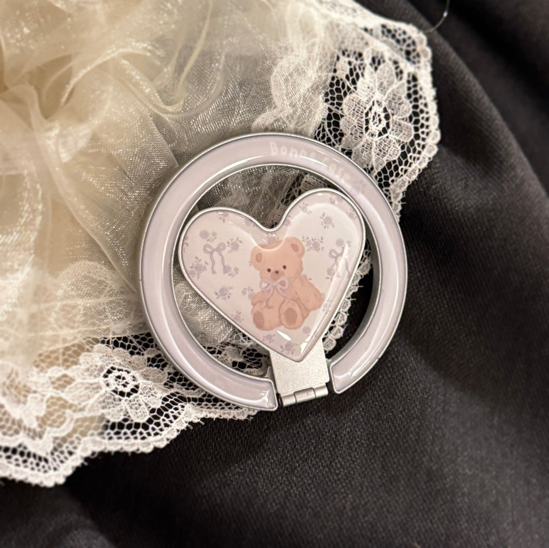 Heart-shaped smartphone holder with cute bear design Kalsten
