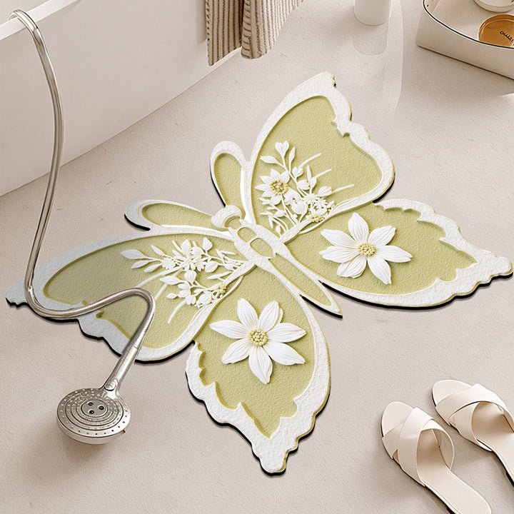 Butterfly Shaped Bathroom Rug Kalsten