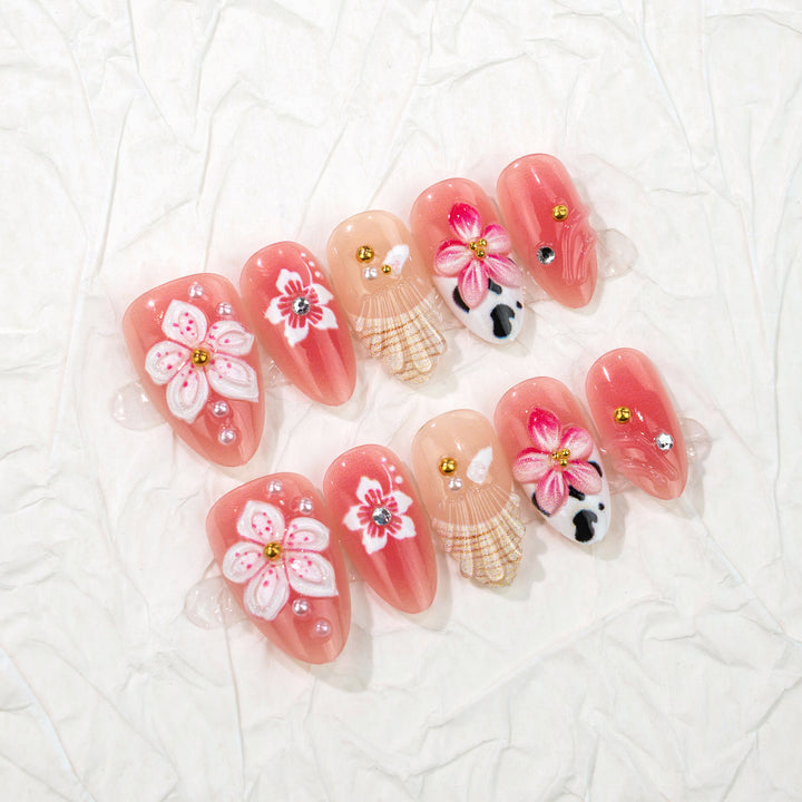 Artistic Floral Press-On Nail Art Set Kalsten 1790636557