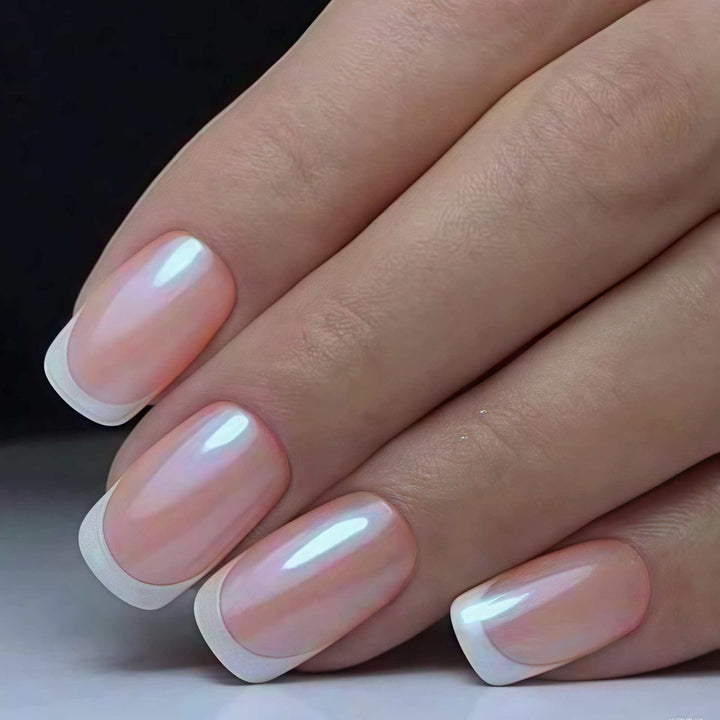 High-Gloss French Tip Press-On Nails Set Kalsten