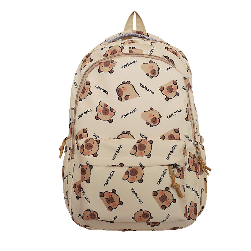 Backpack with Child-Friendly Capybara Design and Practical Compartments Kalsten