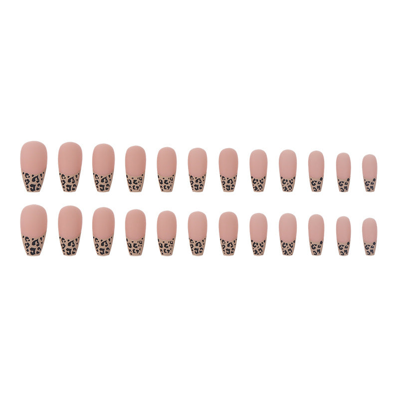 Leopard Print French Tip Press-On Nails Kalsten