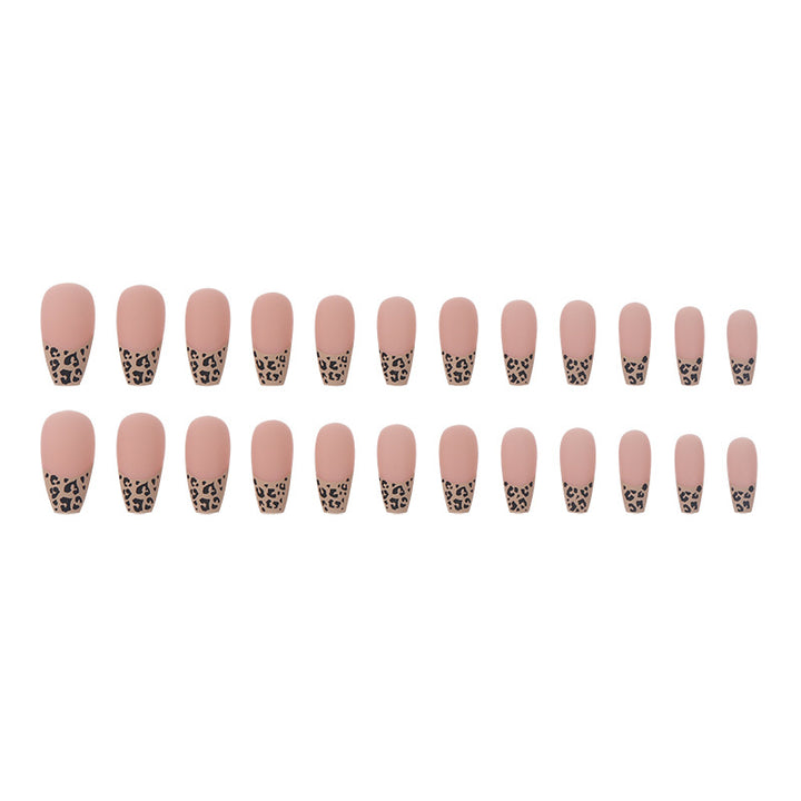 Leopard Print French Tip Press-On Nails Kalsten