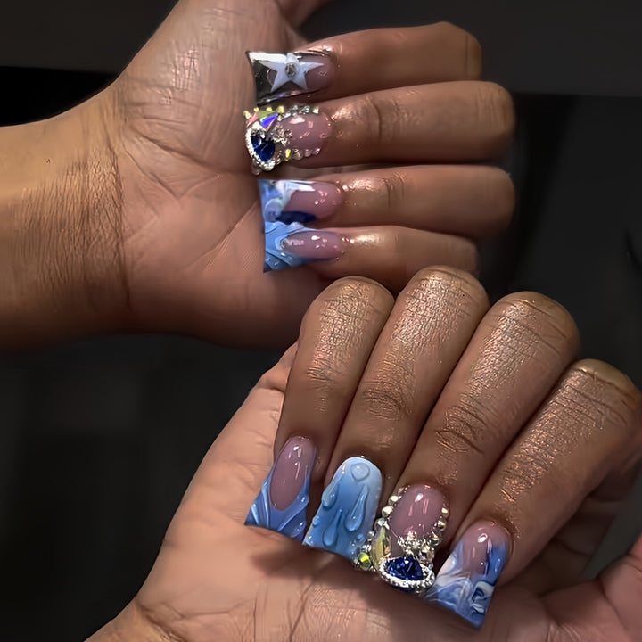 Artistic Water Droplet Press-On Nails Kalsten