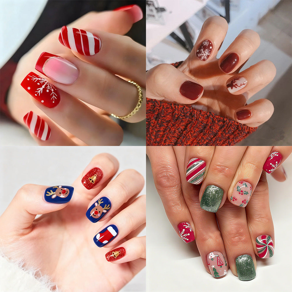 Artificial nail set with festive Christmas design and creative motifs Kalsten