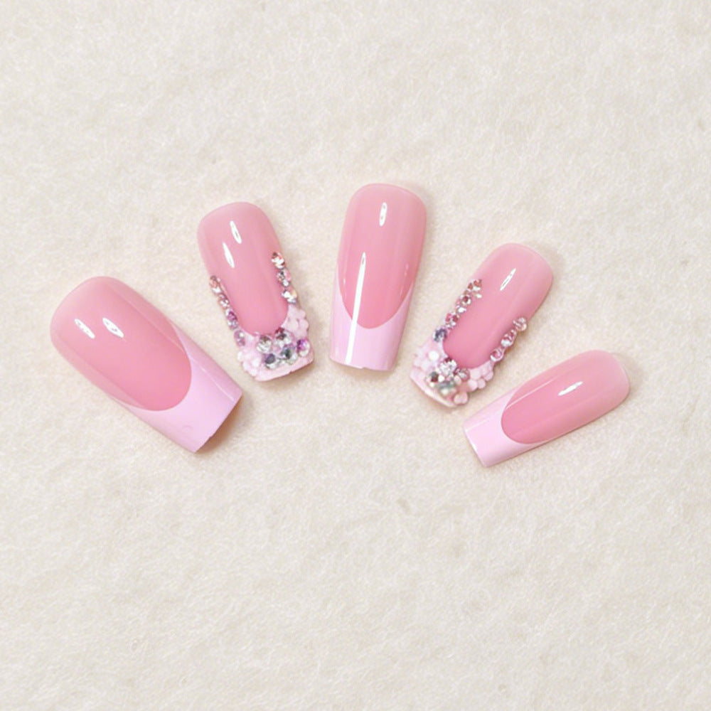 Elegant Floral Accent Press-On Nail Art Set Kalsten