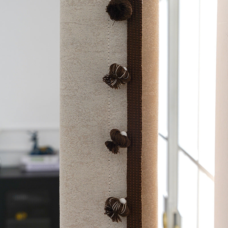 Decorative curtain trim with pompons Kalsten