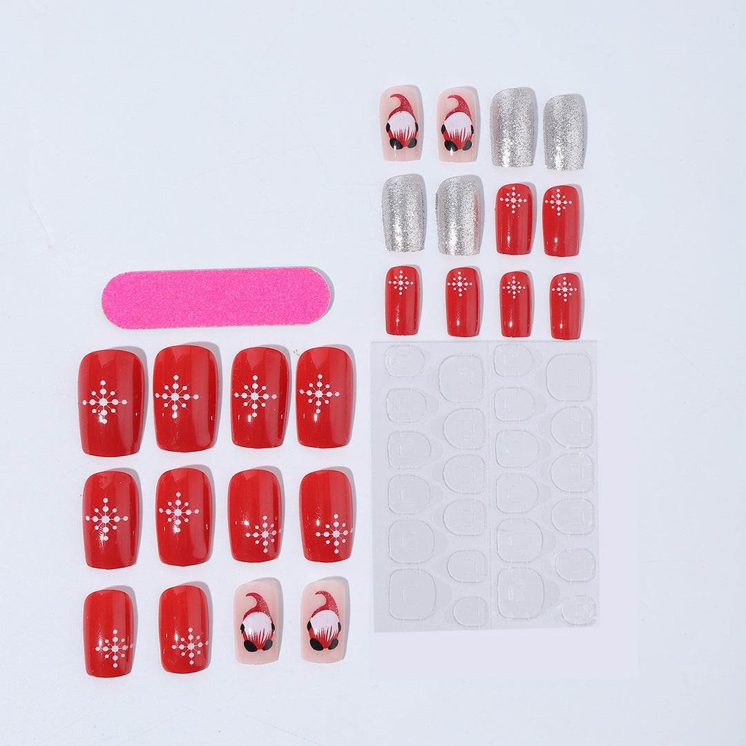 Artificial nail set with festive Christmas design Kalsten