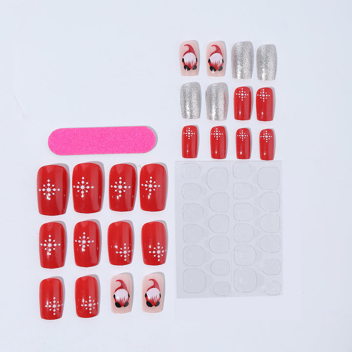 Artificial nail set with festive Christmas design Kalsten