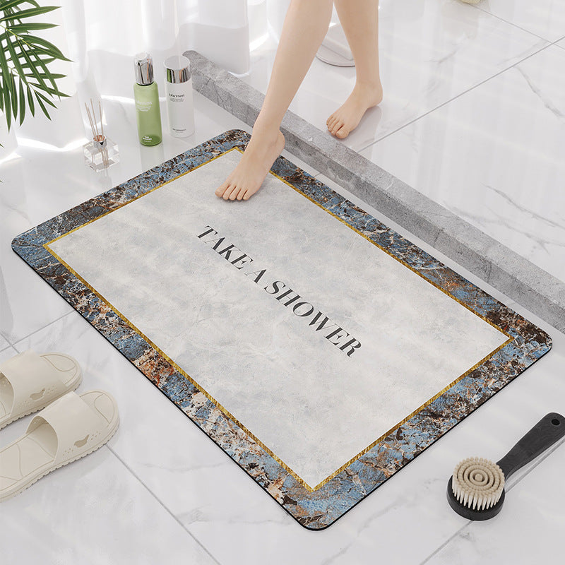 Elegant Marble Design Bathroom Mat Kalsten