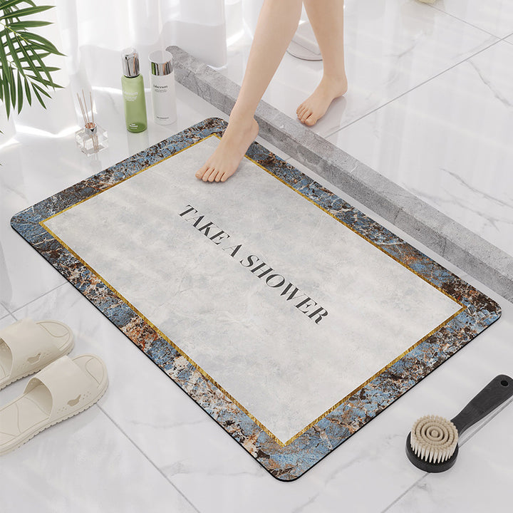 Elegant Marble Design Bathroom Mat Kalsten