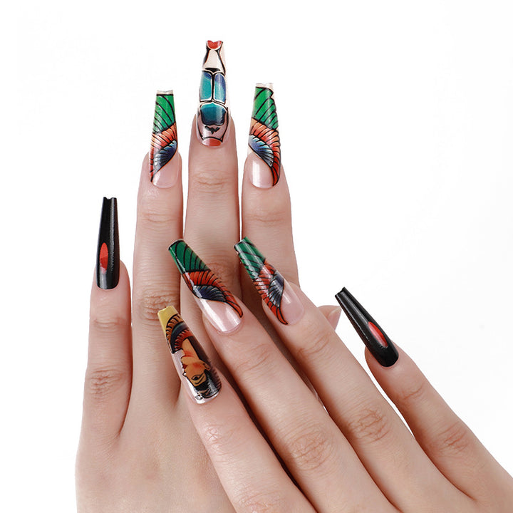 Creative Nail Art with Egyptian Motifs Kalsten