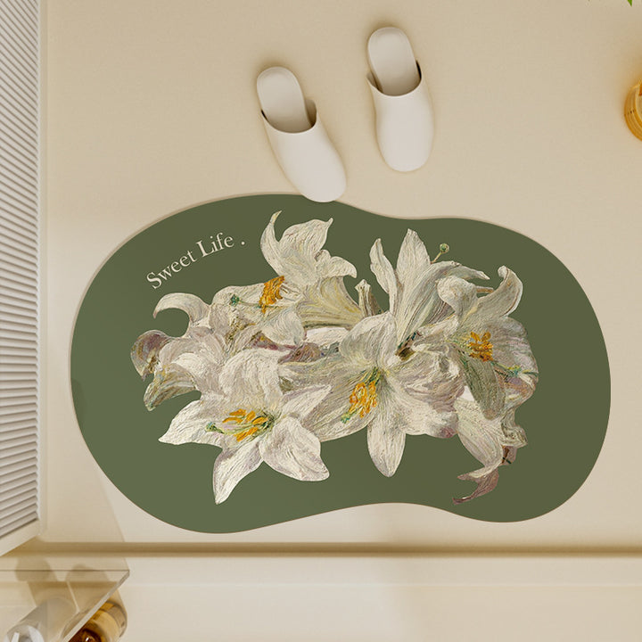 Floral-Inspired Decorative Bath Mat Kalsten