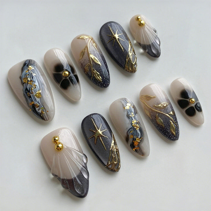 Artificial nail set with elegant floral design Kalsten