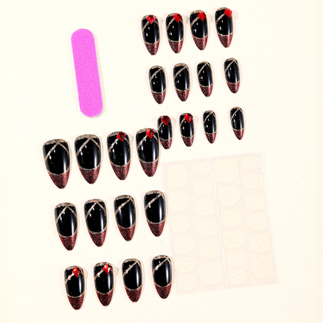 Stiletto Nail Art Extensions with Gem Accents Kalsten