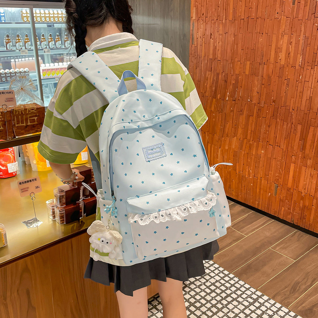 Cute Star Print Lightweight Backpack Kalsten