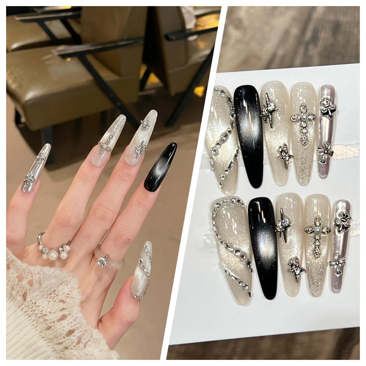 Artistic Stiletto Press-On Nail Set with Charming Patterns Kalsten