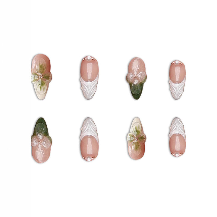 Elegant Floral Press-On Nail Art Kalsten
