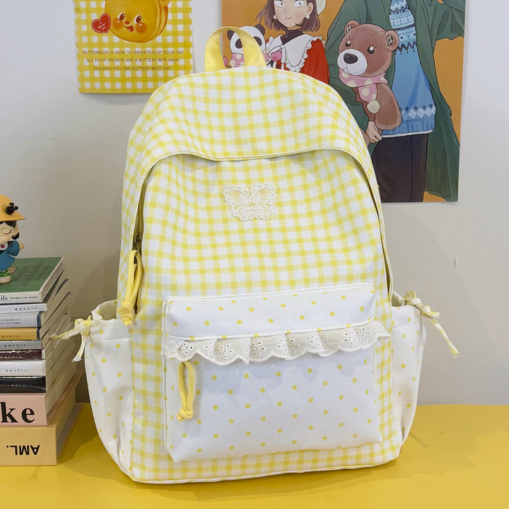 Fun Gingham Patterned Backpack Kalsten