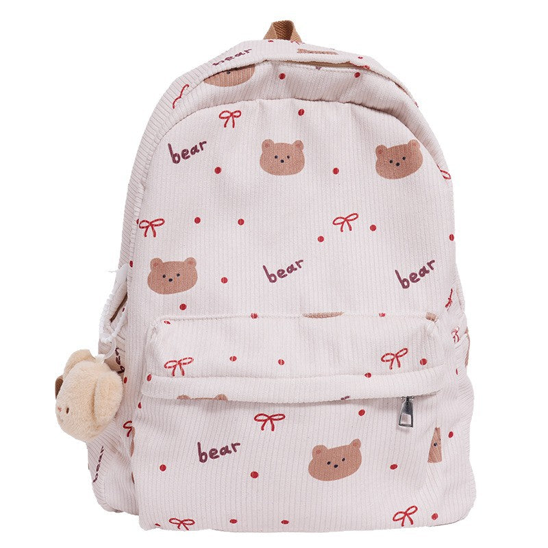 Backpack with Playful Bear Design and Practical Compartments Kalsten