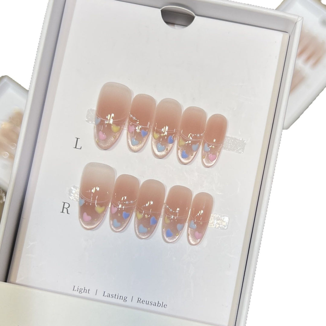 Heart-Themed Stiletto Press-On Nail Set Kalsten