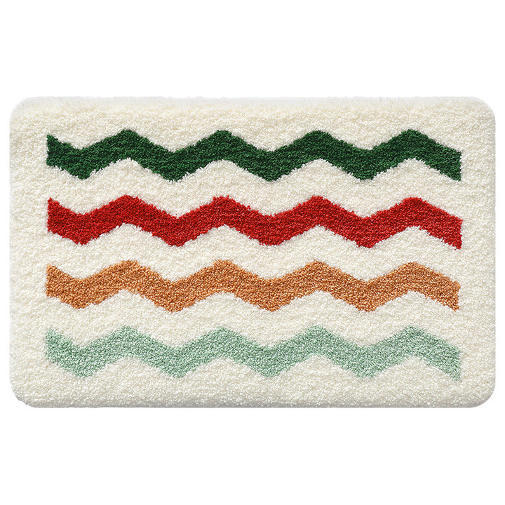 Plush Textured Zigzag Bath Mat Kalsten