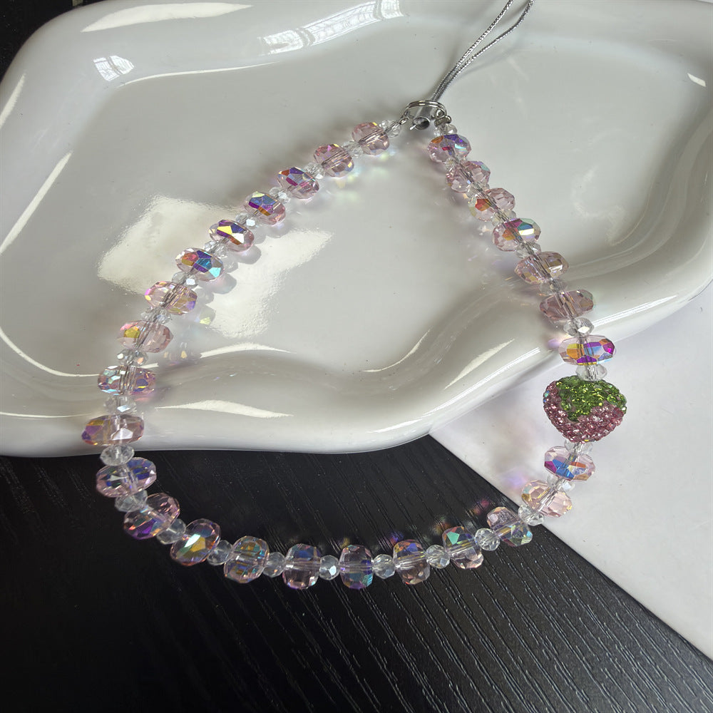 Charming Strawberry Crystal Beaded Necklace Kalsten