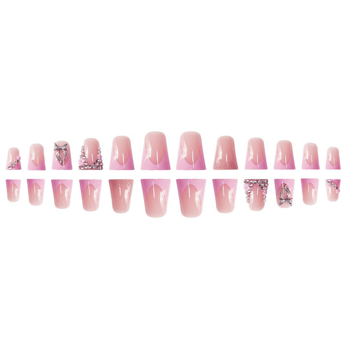 Elegant Floral Rhinestone Press-On Nails Kalsten