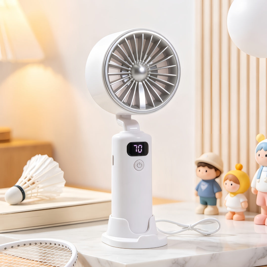 Electric Hand Fan with Digital Speed Display and Adjustable Tilt Angle Kalsten
