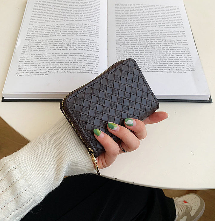 Textured Zip-Up Card Holder