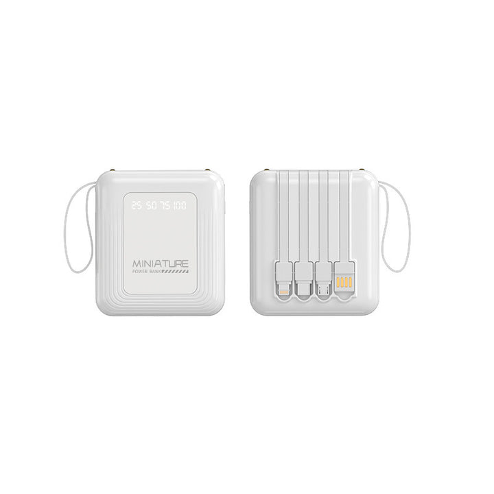 Compact power bank with integrated cable and digital charging display Kalsten