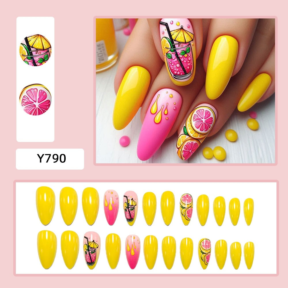 Creative nail art design with fruit motifs Kalsten