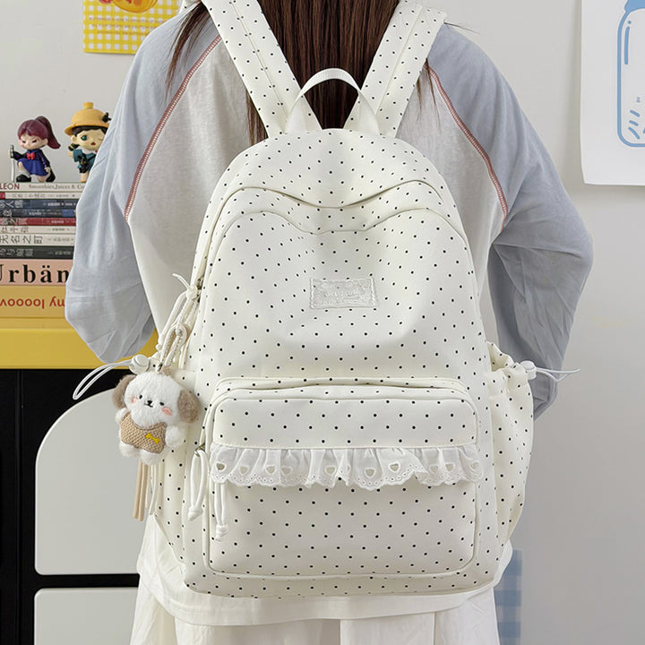 Playful Polka Dot Printed Backpack Kalsten