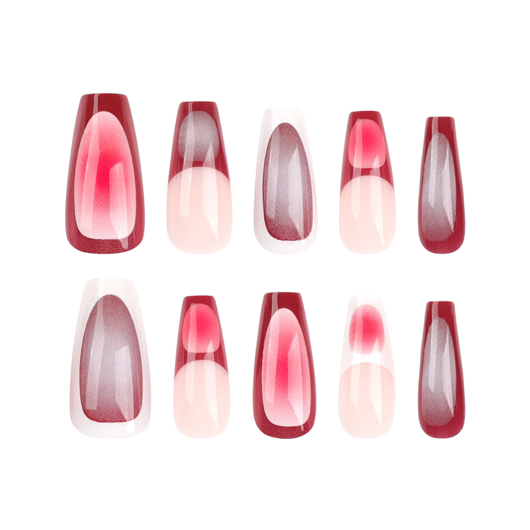 Artificial nail art with modern gradient and decorative accents Kalsten