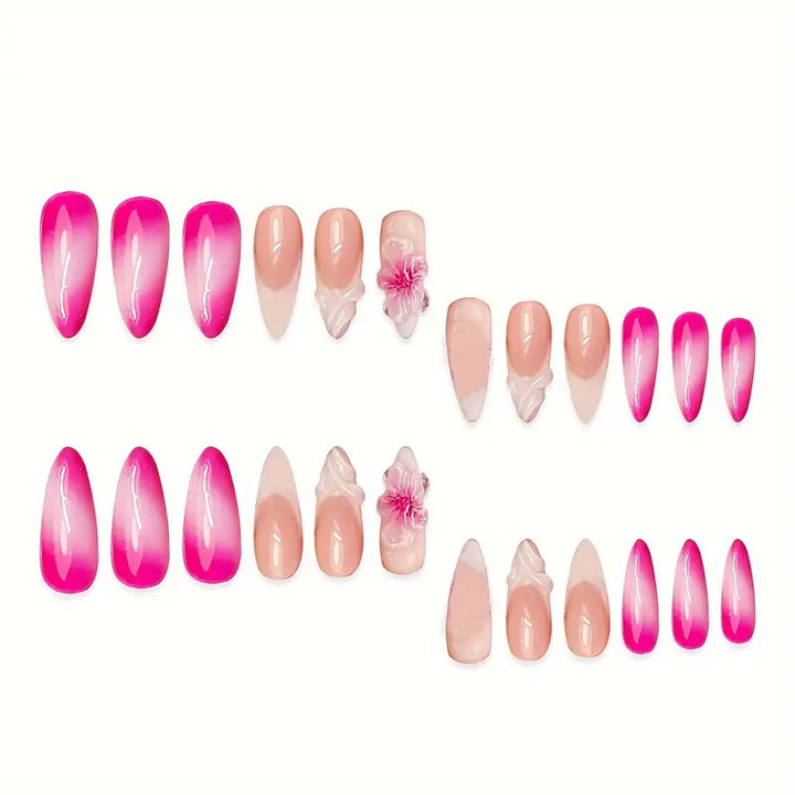 Detailed Floral Press-On Nail Art Kalsten
