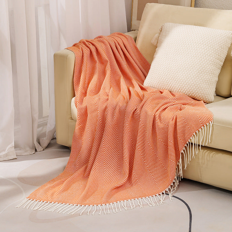 Textured Herringbone Throw Blanket