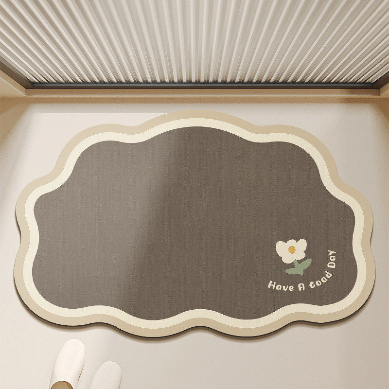 Floral Design Bath Rug for Bathroom Floors