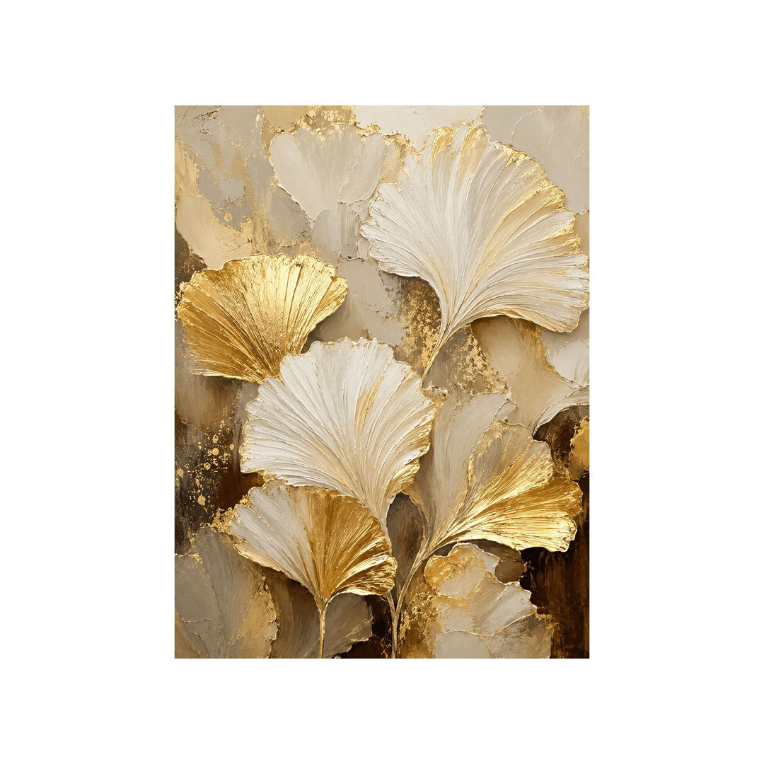 Textured Ginkgo Leaf Canvas Art