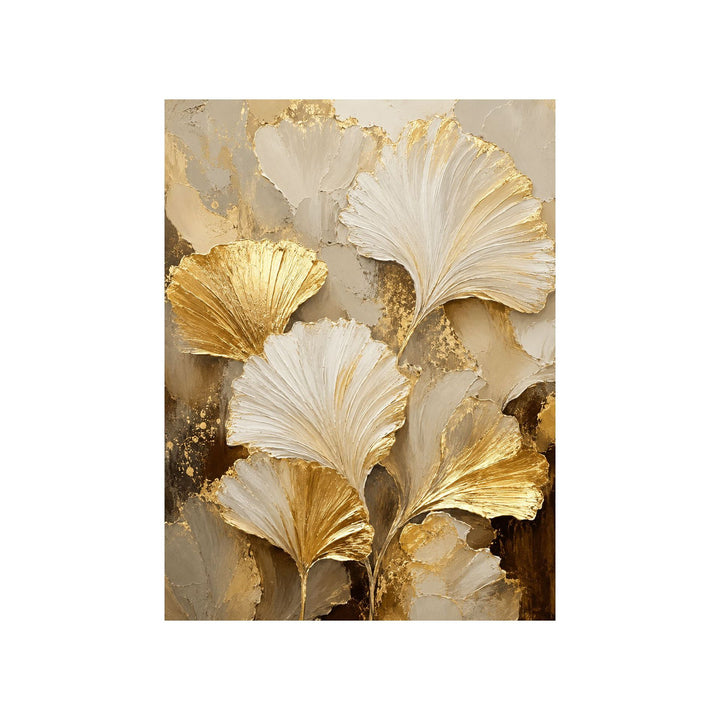 Textured Ginkgo Leaf Canvas Art