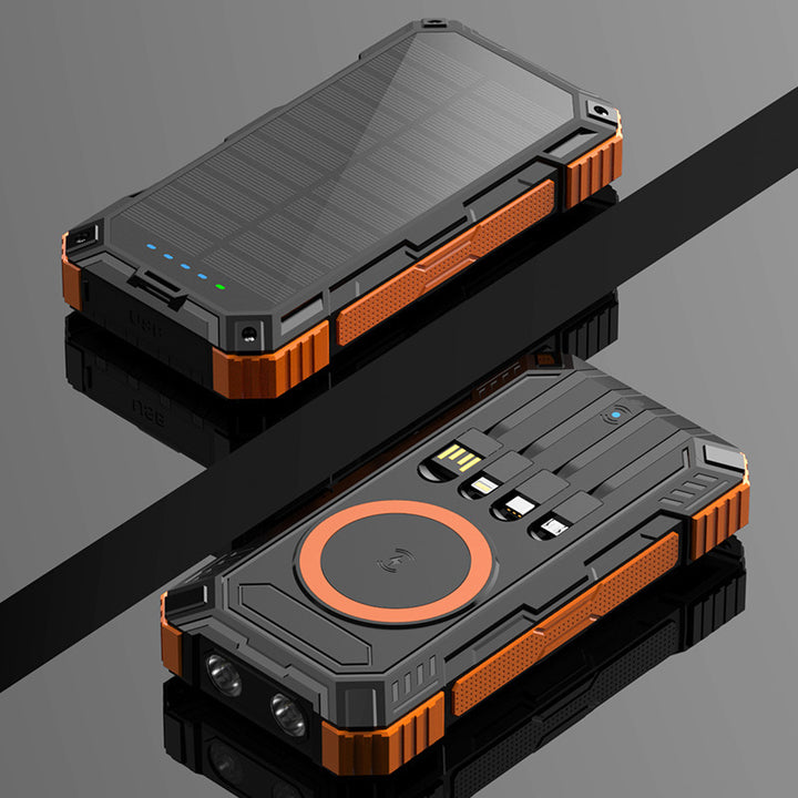 Robust Solar Power Bank with Wireless Charging Function and Safety Light Kalsten