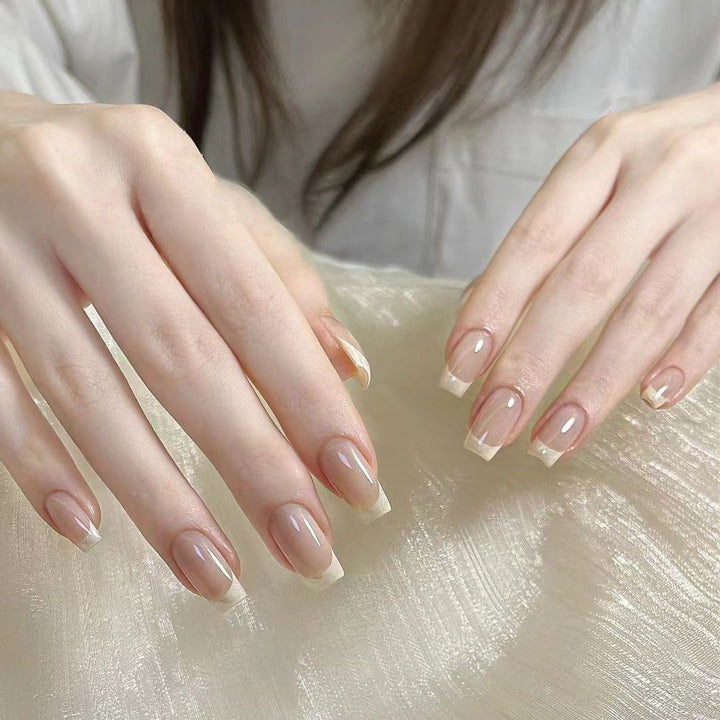Artificial nails with elegant ombre effect and glitter coating Kalsten